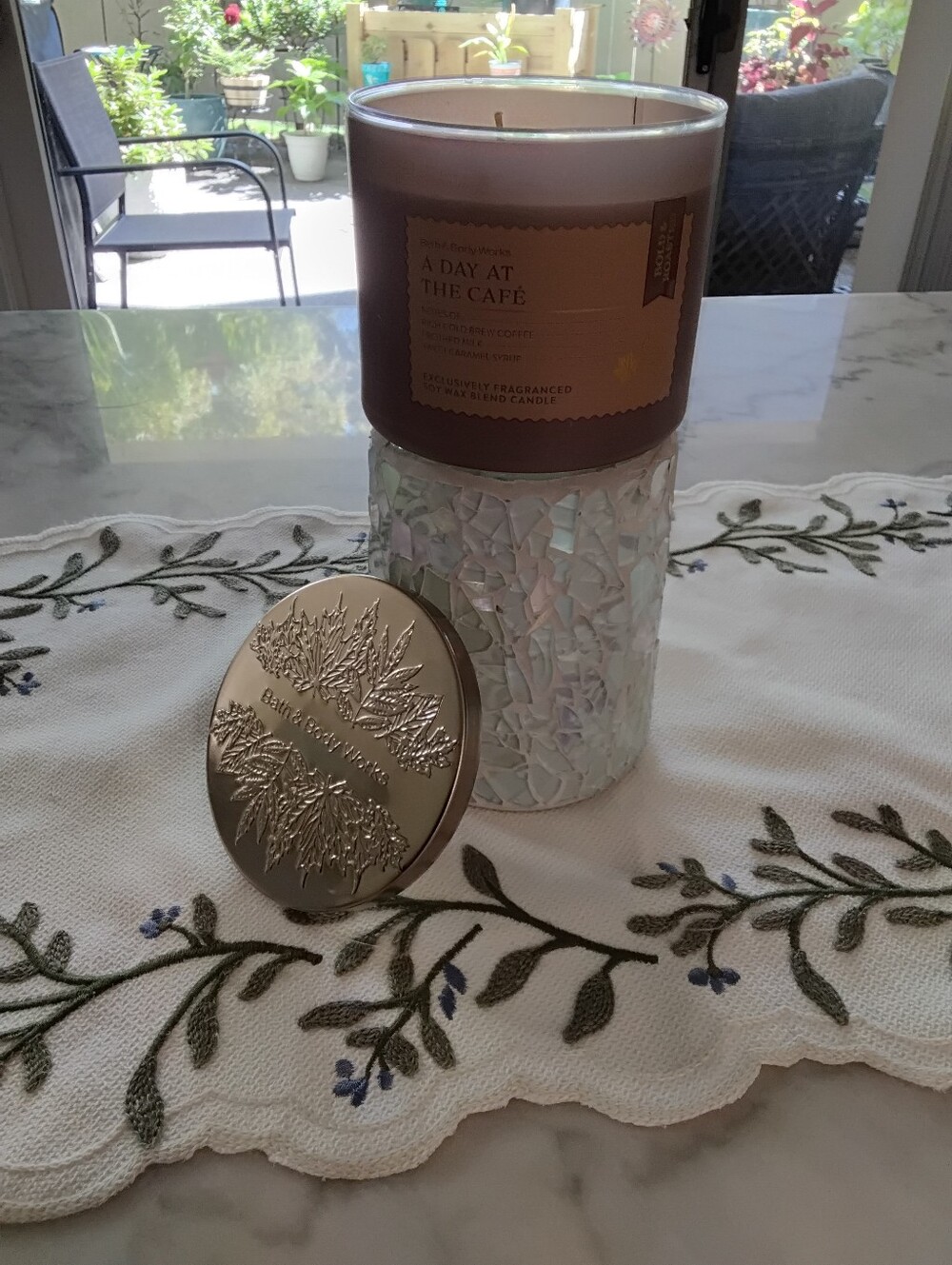 B&B Works "A Day At The Cafe" 3 Wick Candle. NWT